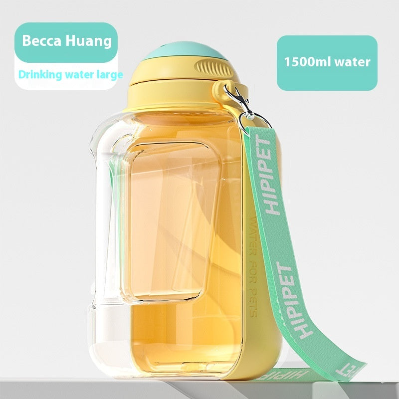 2-in-1 Portable Pet Water & Food Bottle – Travel Cup for Dogs & Cats
