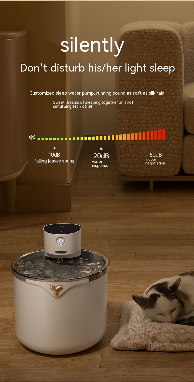 Smart Wireless Pet Water Fountain – Silent Cat & Dog Dispenser