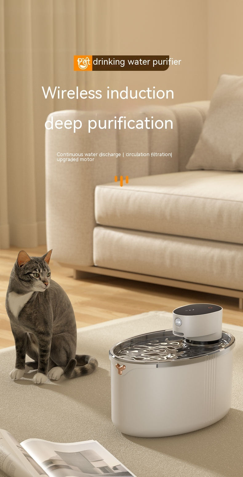 Smart Wireless Pet Water Fountain – Silent Cat & Dog Dispenser