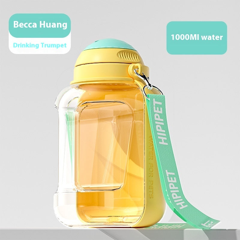 2-in-1 Portable Pet Water & Food Bottle – Travel Cup for Dogs & Cats