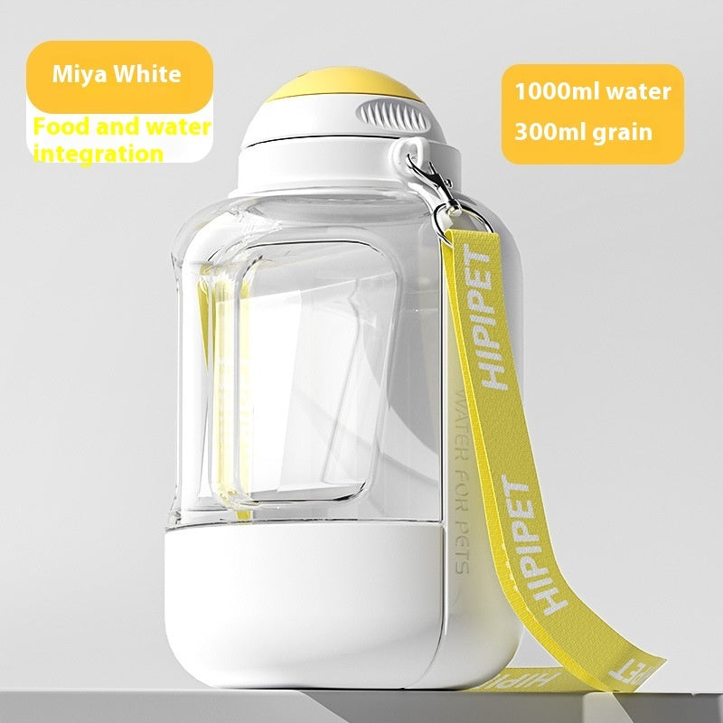 2-in-1 Portable Pet Water & Food Bottle – Travel Cup for Dogs & Cats