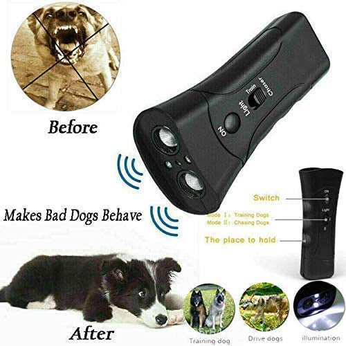 3-in-1 Ultrasonic Dog Repeller – Anti-Bark & Training Device
