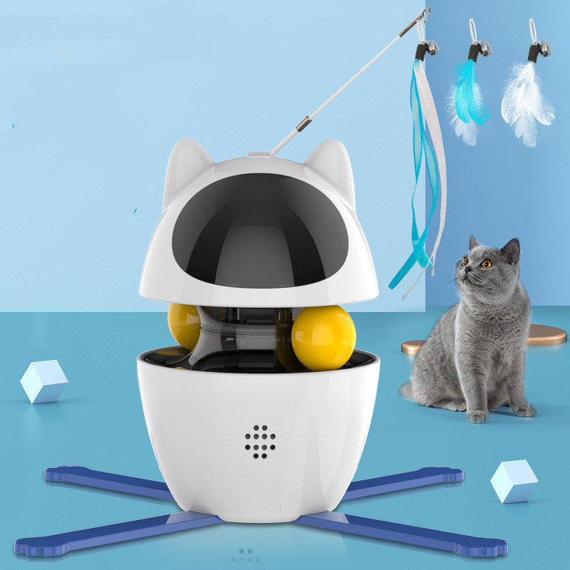 Smart Automatic Cat treat ball Toy – Interactive Stick & Treat Ball Set - Taily UK