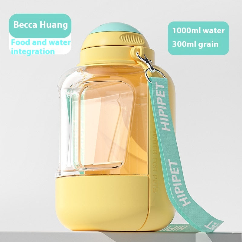 2-in-1 Portable Pet Water & Food Bottle – Travel Cup for Dogs & Cats