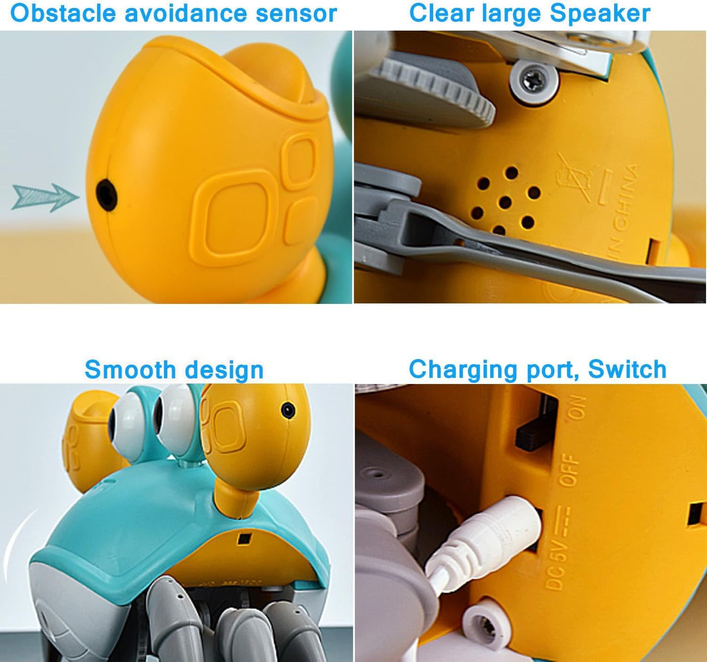 Interactive Crawling Crab Dog Toy – Obstacle Avoidance, Music & Lights