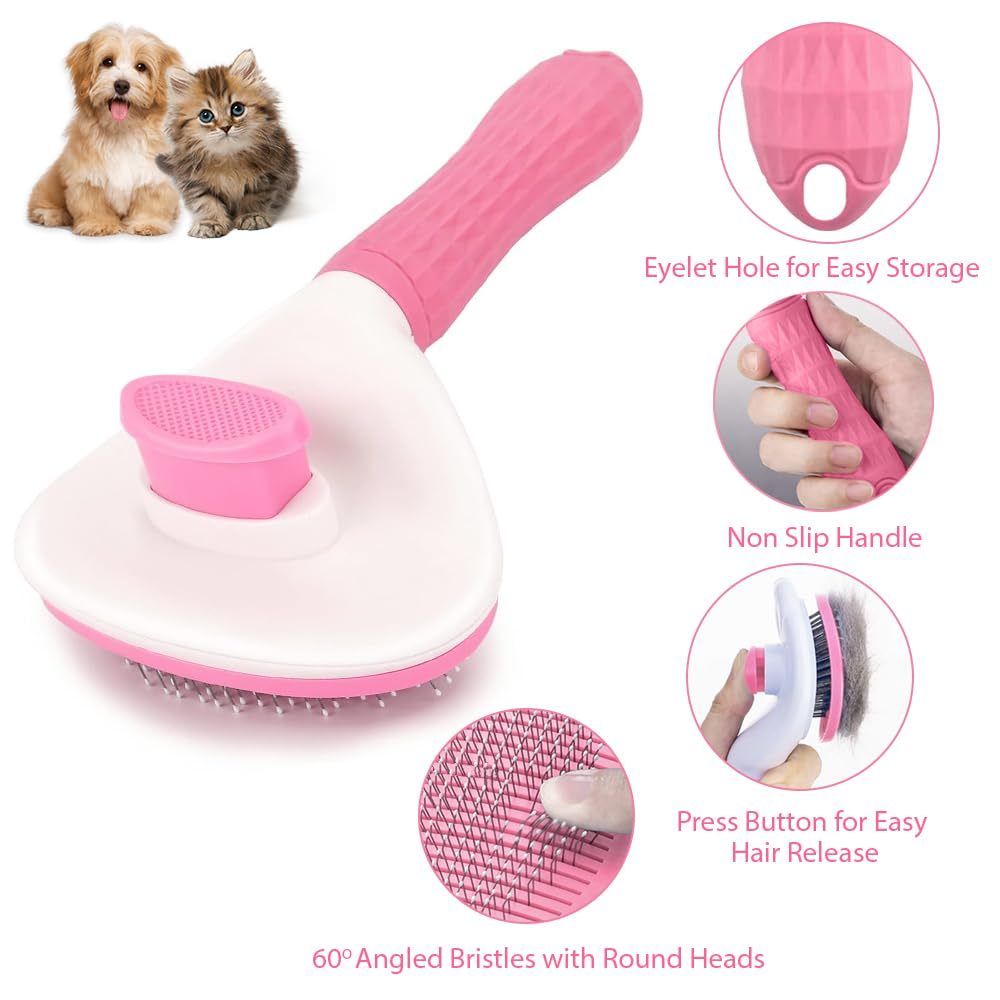 Self-Cleaning Cat Brush – Hair Removal Tool for Long & Short Fur