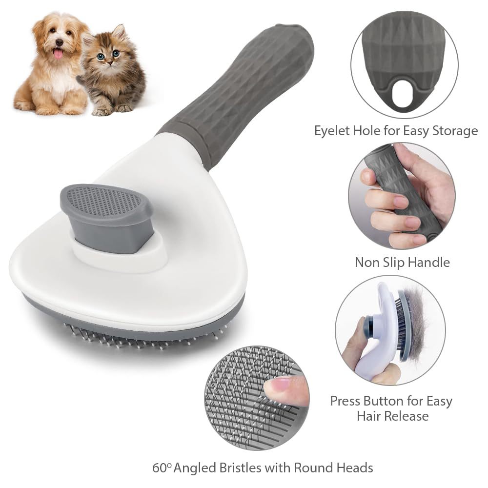 Self-Cleaning Cat Brush – Hair Removal Tool for Long & Short Fur