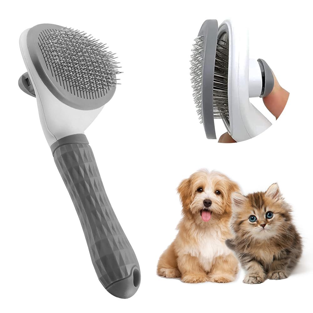 Self-Cleaning Cat Brush – Hair Removal Tool for Long & Short Fur