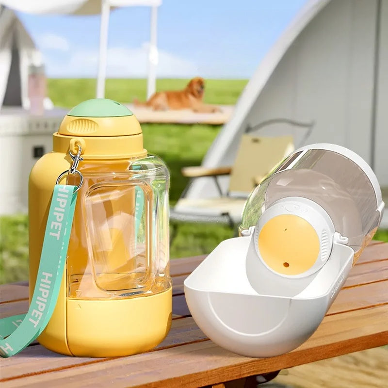 2-in-1 Portable Pet Water & Food Bottle – Travel Cup for Dogs & Cats