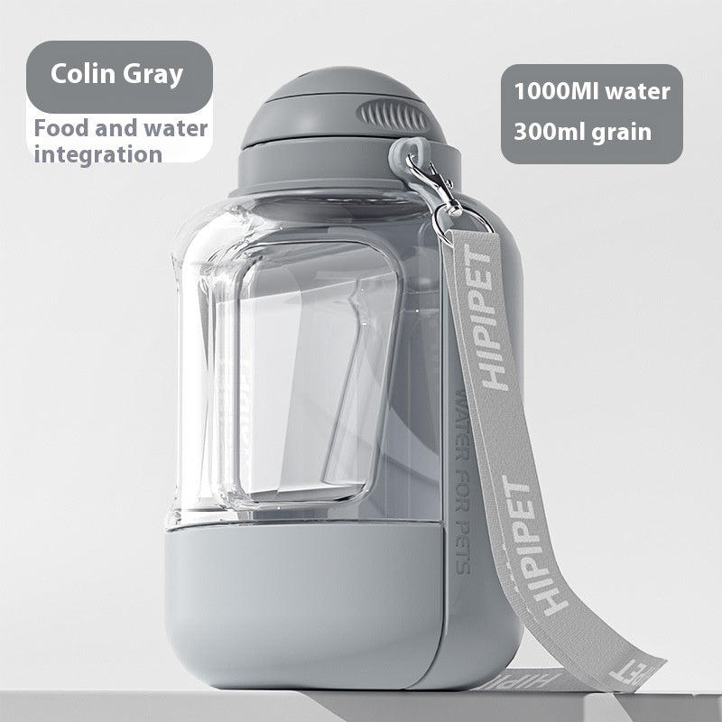 2-in-1 Portable Pet Water & Food Bottle – Travel Cup for Dogs & Cats