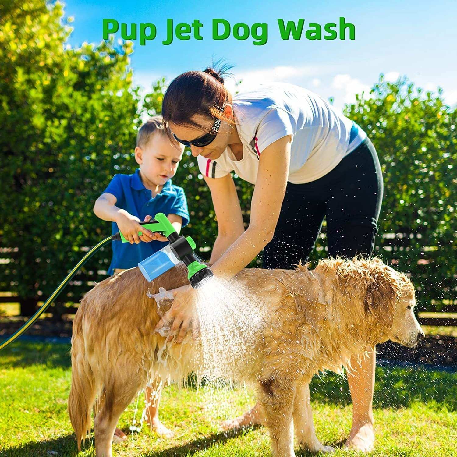 High-Pressure Pet Shower Sprayer – Dog Wash & Grooming Brush