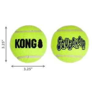 KONG Air Squeaker Tennis Dog Ball – Large 8cm (2 Pack)