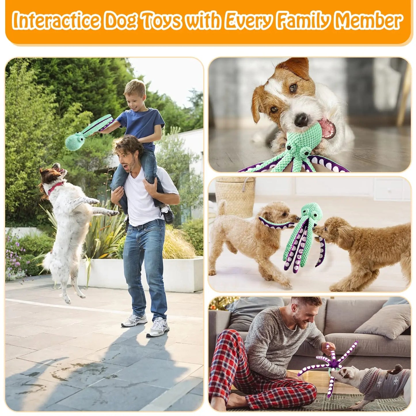 Interactive Plush Chew Toy – Voice Octopus for Dogs & Cats