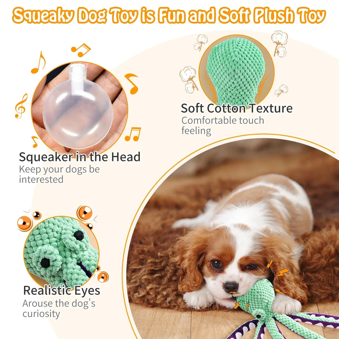Interactive Plush Chew Toy – Voice Octopus for Dogs & Cats