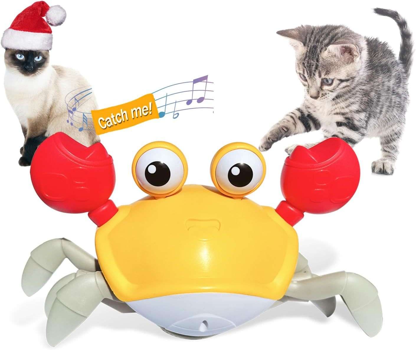Interactive Crawling Crab Dog Toy – Obstacle Avoidance, Music & Lights